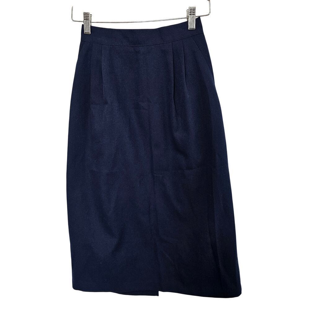 Vintage Worthington Pencil Skirt Women Small Blue 90s Preppy Academia Twee Retro